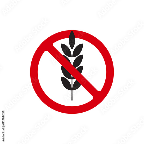 No wheat sign gluten free symbol vector template
