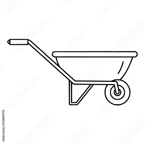 Classic garden wheelbarrow outline ready for your creative landscaping and DIY project designs