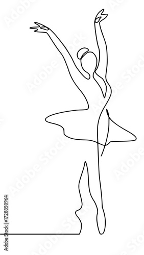 Elegant ballerina gracefully performing a pirouette, capturing the essence of movement and artistic expression in a minimalist style.