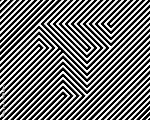 Dynamic black and white optical illusion pattern creates mesmerizing visual depth and modern graphic appeal