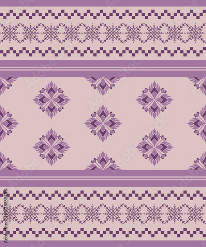 Geometric ethnic oriental seamless pattern traditional Design for background,carpet,wallpaper.clothing,
wrapping,Batik fabric,Vector illustration.embroidery style.