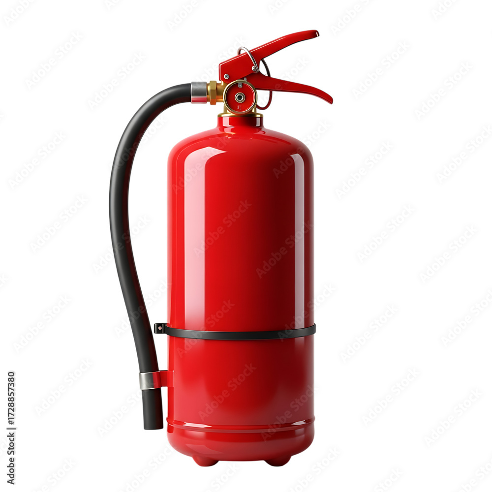 Fototapeta premium Red fire extinguisher isolated on transparent background