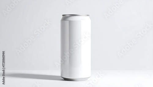 Blank White Aluminum Can Mockup for Beverage Branding.
