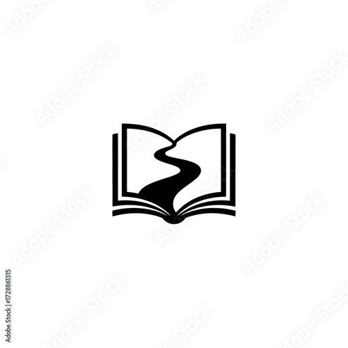 Embark on an educational journey with this striking open book logo symbolizing knowledge, progress, and the path of learning, perfect for academic or publishing brands.
