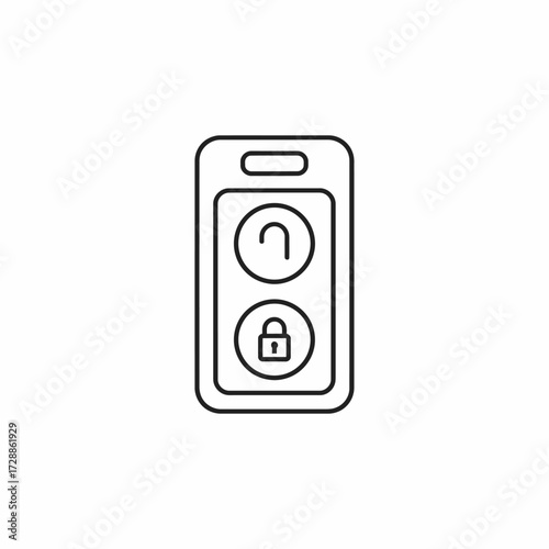 Modern car key fob icons for unlocking and locking doors, symbolizing access and security for seamless travel and convenience in a digital age.