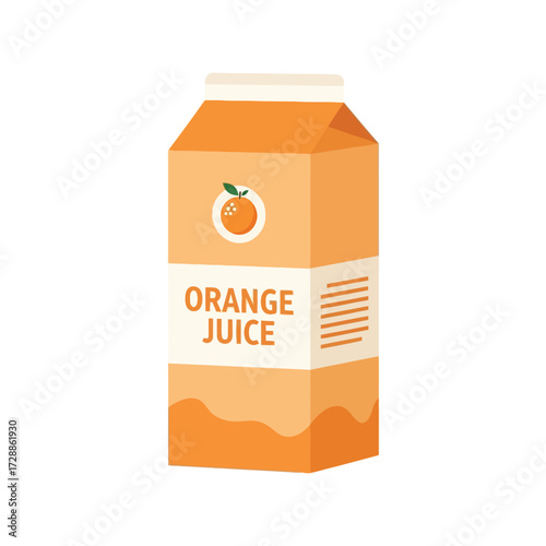 Fresh orange juice carton beverage healthy drink packaging vector