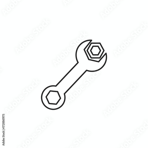 Mastering repairs and construction with this essential wrench and bolt icon, symbolizing efficiency, problem solving, and industrial expertise for your projects