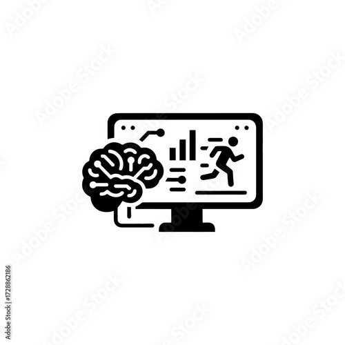 Unlock peak performance with AI driven insights showing brain power boosting data analytics for dynamic business growth and human potential realization