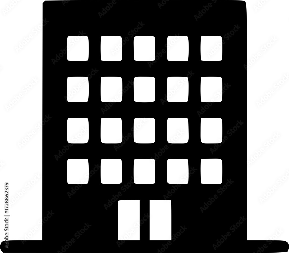 Naklejka premium Commercial Building Icon — Architecture and Business