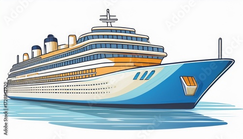 Wallpaper Mural luxury cruise ship isolated on white Torontodigital.ca