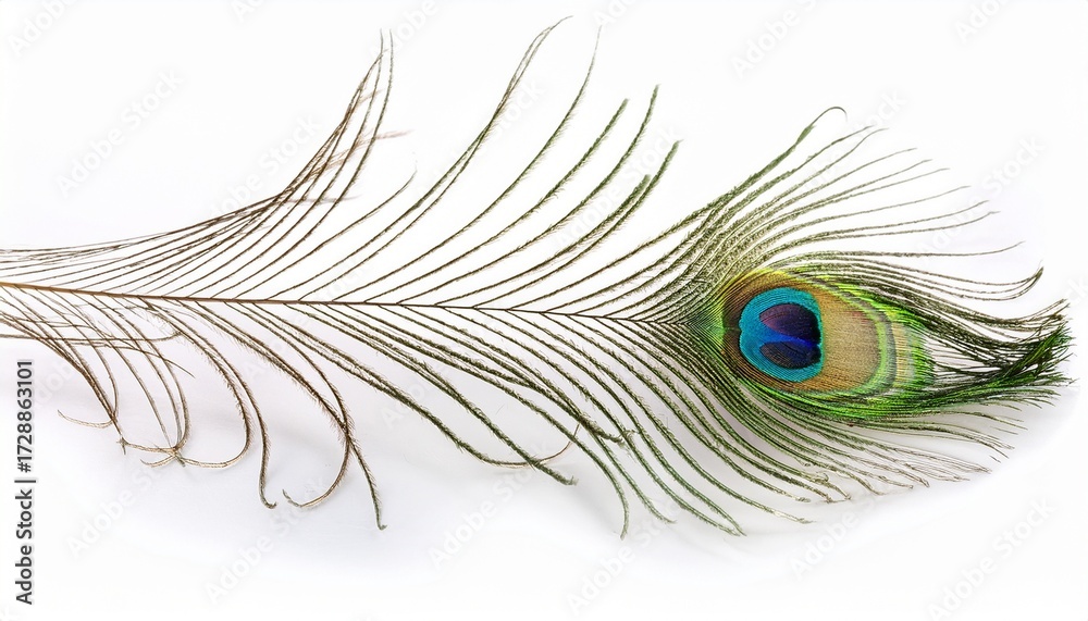 Obraz premium peacock feather isolated on white