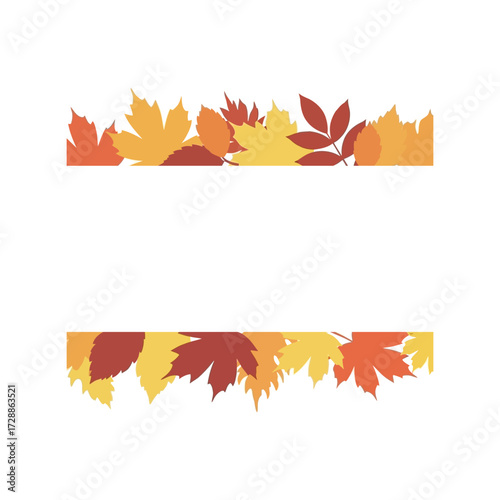 Autumn maple leaf border decoration seasonal fall foliage design element vector