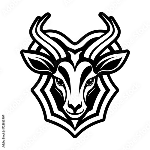 Filled style icon of wild antelope logo
