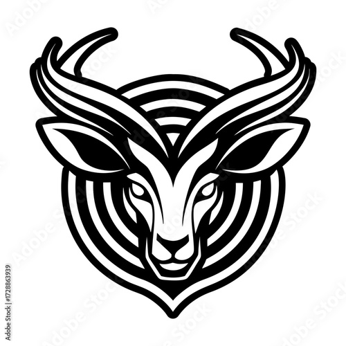 Filled style icon of an antelope symbol