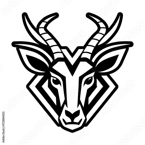A filled style icon of an impala logo