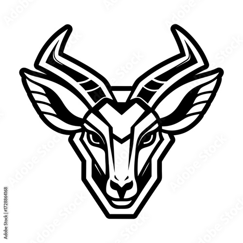 Wild antelope horns icon in glyph style