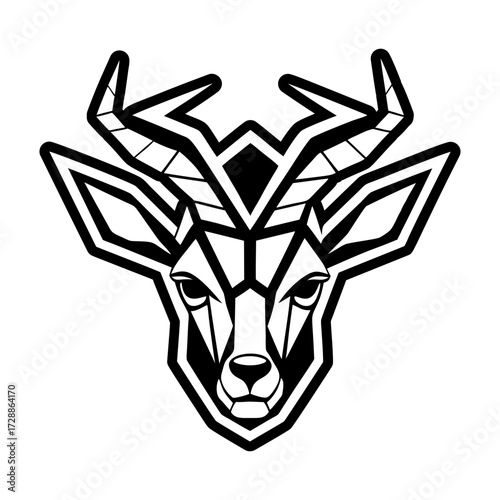 A filled style icon of an antlers symbol