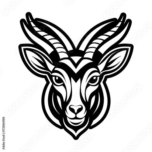 Filled style icon of wild antelope logo