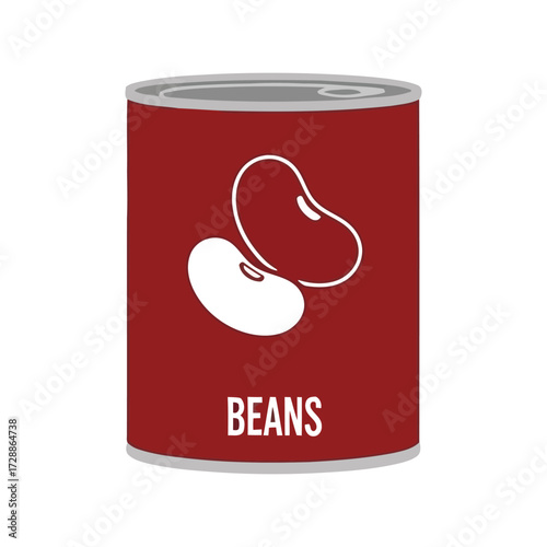 Canned beans food product icon simple vector illustration healthy ingredient vector