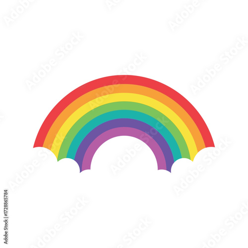 Vibrant rainbow arch colorful spectrum weather phenomenon hope symbol vector