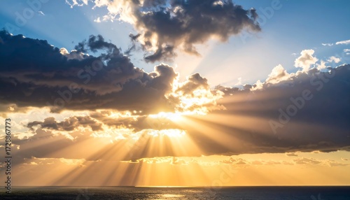 Fototapeta Naklejka Na Ścianę i Meble -  Dramatic sunset over the sea