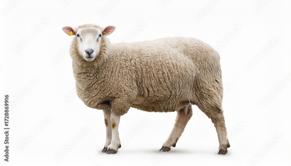 Fototapeta premium a sheep isolated on a white background