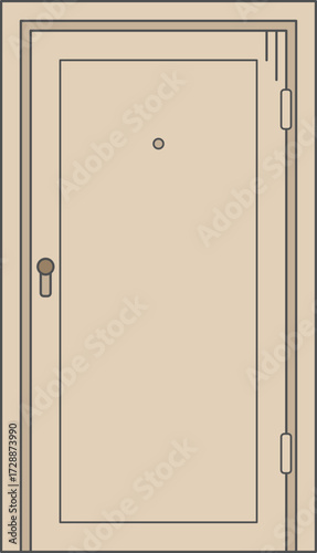 vector illustration of a door from wooden