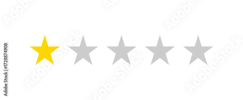 golden star icon. 1 out of 5 gold star rating