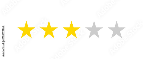 golden star icon. 3 out of 5 gold star rating