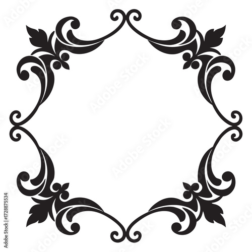 Vector silhouette of decorative corners and dividers framing