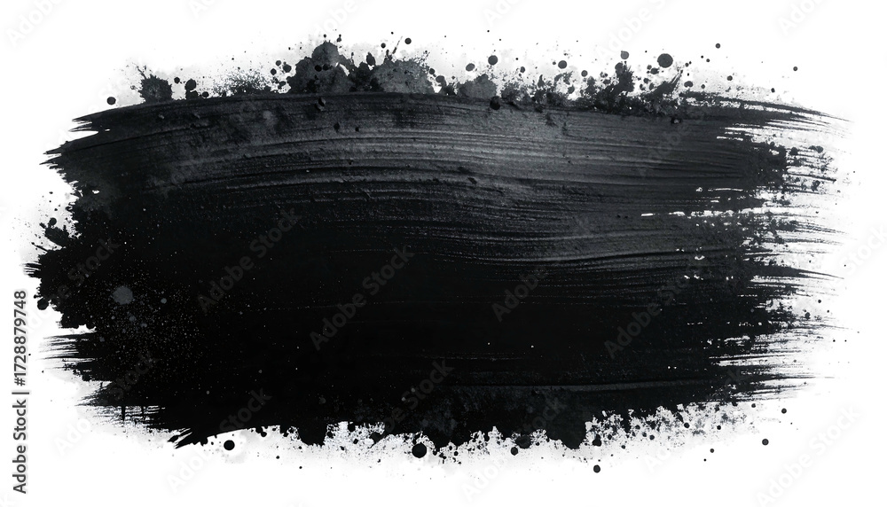 Naklejka premium Black Ink Brush Stroke Texture Background.