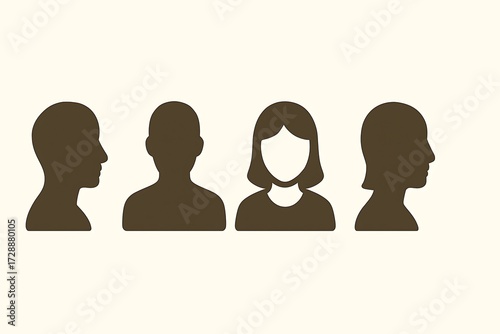 User icon vector set featuring profile silhouettes and people collection.