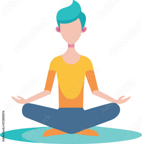 Modern Young Person Meditating for Stress Relief and Digital Detox Mindfulness