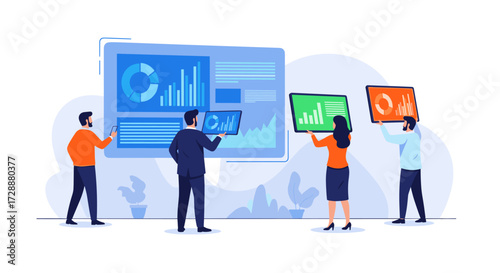 Analyzing data with advanced digital dashboards to drive business growth and strategic decisions.