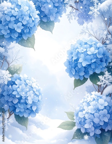 Winter hydrangea floral art