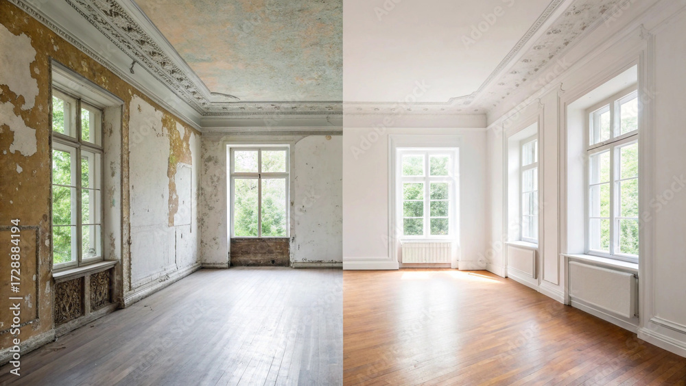 Fototapeta premium modern interior room, spacious living design, balcony window room, clean white decor, contemporary home design, home balcony interior, minimalist interior photo, bright living space, modern decoration