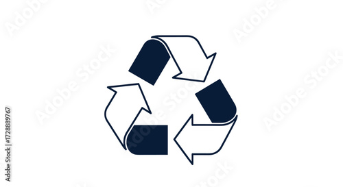 The universal symbol for recycling a continuous loop of arrows indicating reuse and sustainability.