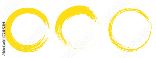 A collection of black grunge circular shapes on a white background, featuring paintbrush style stamps. Includes vector brush circles and distressed round designs. ink brush ellipse circle shape vector