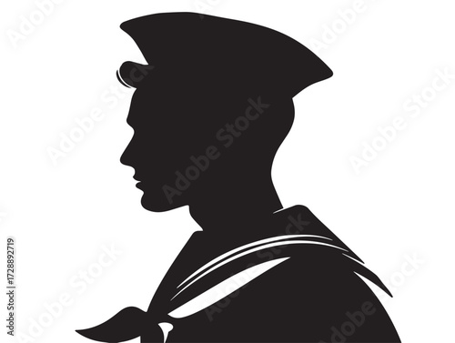 Sailor silhouette icon vector illustration solid black symbol for ocean travel