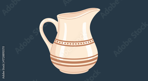 A decorative ceramic pitcher with intricate patterns suitable for serving beverages at home or events.