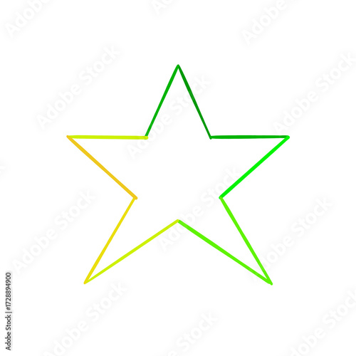 green star icon. A simple star painting with bright colors, green-yellow tones.