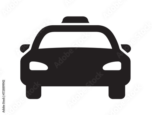 Self driving car silhouette icon vector illustration solid black symbol for autonomy