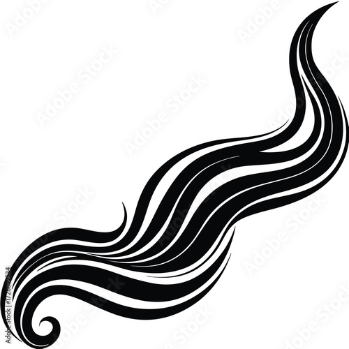 Abstract flowing wave lines in black and white with subtle color gradients and dynamic smoke effect