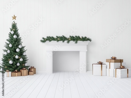 Festive White Christmas Interior