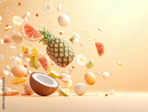 Tropical Fruits in Motion