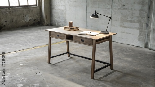 Wooden table in an unrenovated room