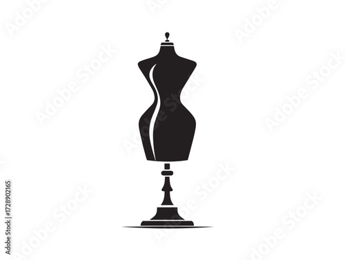 Sewing and tailoring silhouette icon vector illustration solid black symbol