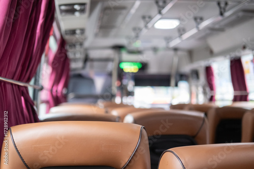 Photography Interior view of the bus in Seoul, South Korea