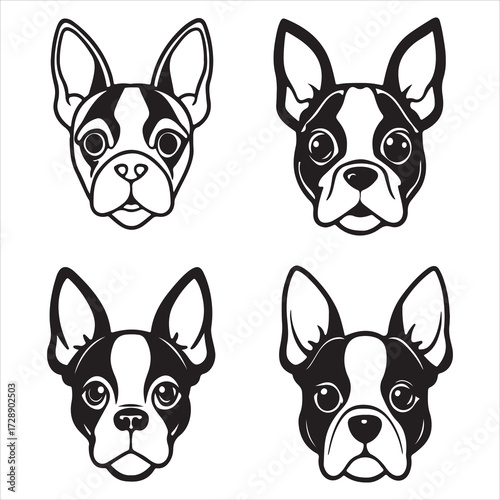 A Dapper and Charming Boston Terrier Dog, an American Gentleman Companion with a Tuxedo Coat and Expressive Eyes, the Perfect City Dweller