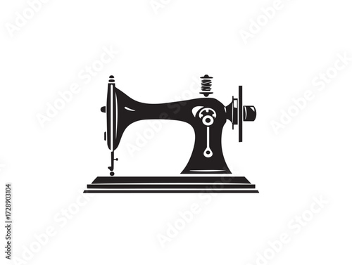 Sewing and tailoring silhouette icon vector illustration solid black symbol for fashion design